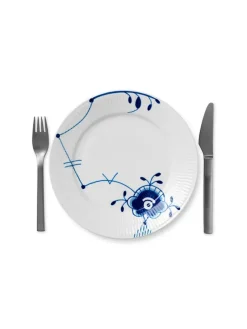 Royal Copenhagen Hvid Riflet, tallerken 22 cm