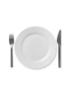 Royal Copenhagen Hvid Riflet, tallerken 22 cm