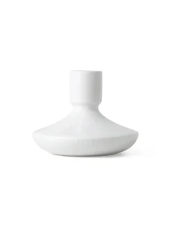 Royal Copenhagen Hvid Riflet Lysestage, 8 cm