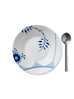 Royal Copenhagen Hvid Riflet, dyb tallerken 24 cm