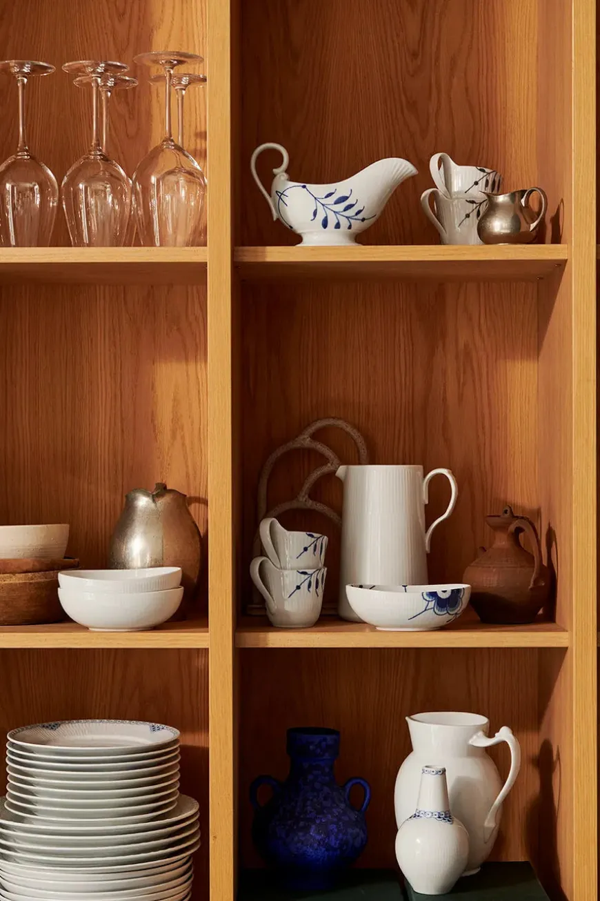 Royal Copenhagen Hvid Riflet, oval skål 2-pak 37 cl