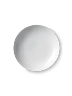 Royal Copenhagen Hvid Riflet, moderne tallerken 25 cm