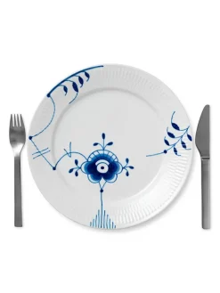 Royal Copenhagen Sort Mega Riflet, tallerken 27 cm