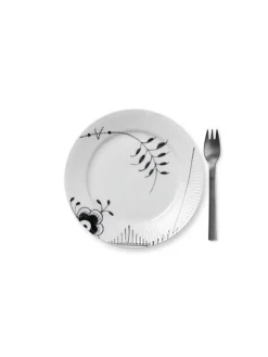 Royal Copenhagen Sort Mega Riflet, tallerken 19 cm