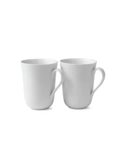 Royal Copenhagen Sort Mega Riflet, 2-pak krus 33 cl