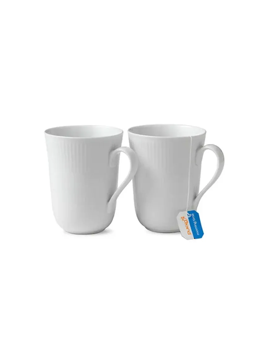 Royal Copenhagen Sort Mega Riflet, 2-pak krus 33 cl