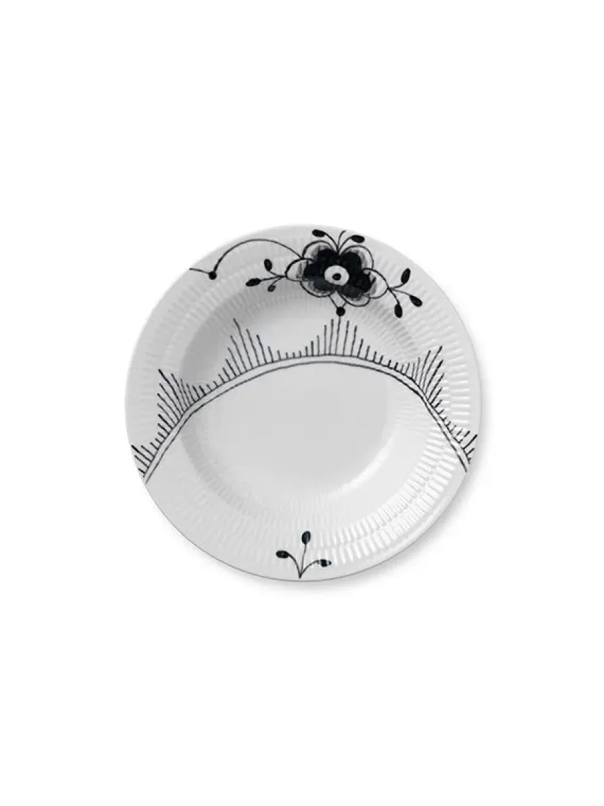 Royal Copenhagen Sort Mega Riflet, dyb tallerken 21 cm
