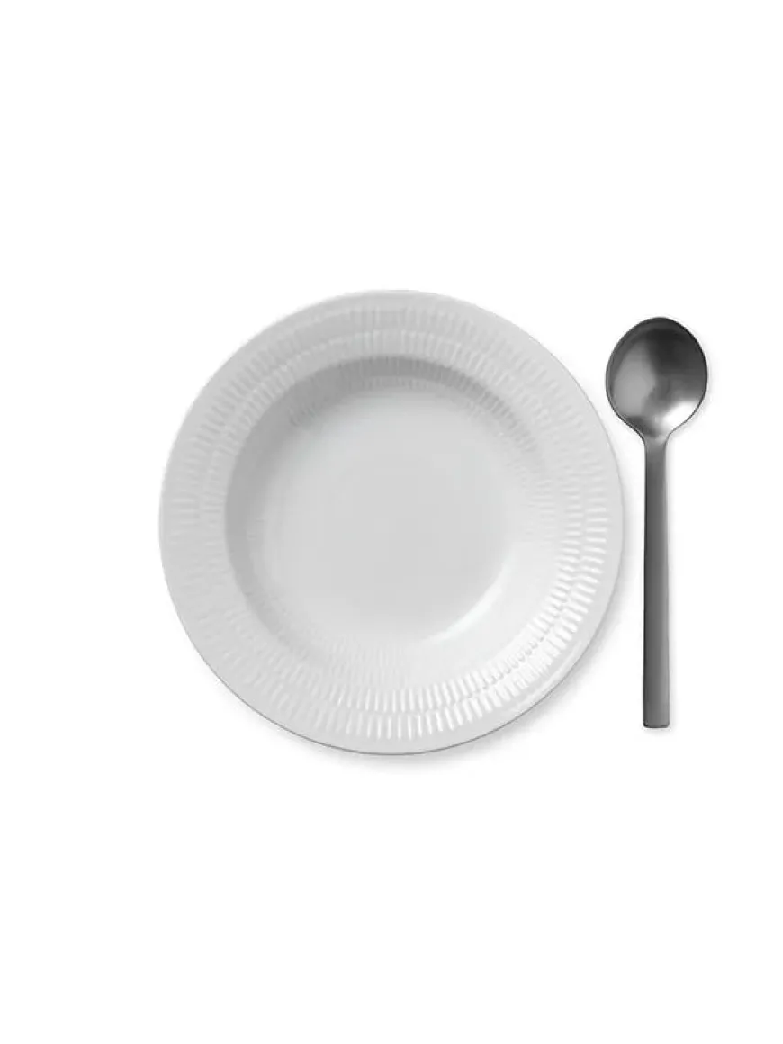 Royal Copenhagen Sort Mega Riflet, dyb tallerken 21 cm