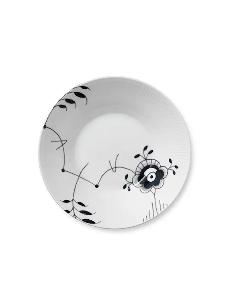 Royal Copenhagen Sort Mega Riflet, dyb tallerken 24 cm