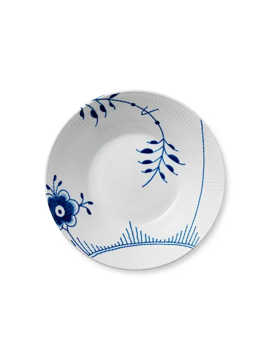 Royal Copenhagen Sort Mega Riflet, dyb tallerken 24 cm