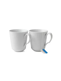 Royal Copenhagen Sort Mega Riflet, 2-pak krus 37 cl