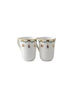Royal Copenhagen Stjerne Riflet Jul, 2-pak krus 33 cl