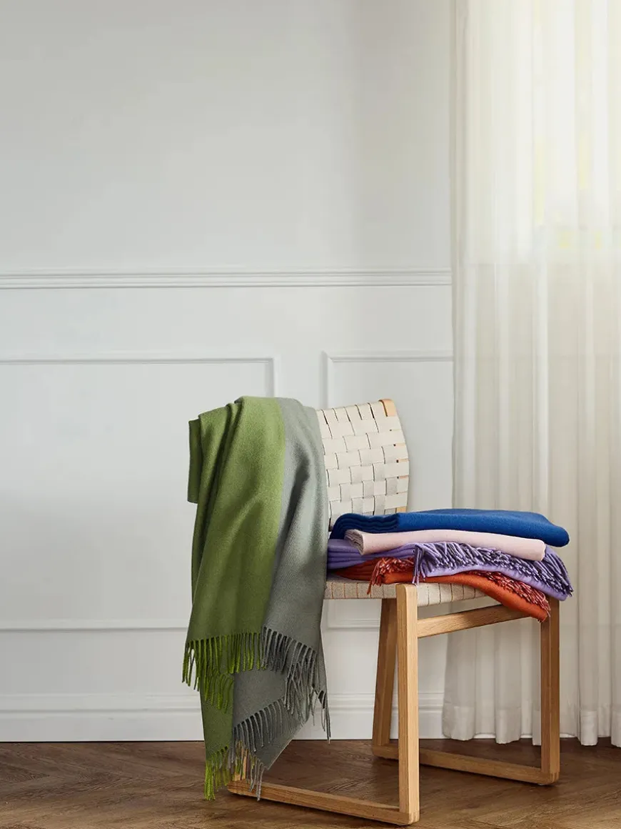 Secret Plaid, coral/amber fra Silkeborg Uldspinderi