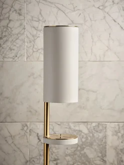 Sensorstyret håndsprit- og sæbedispenser, fritstående i sort fra VOLA