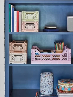 Splash Vase Roll Neck Small, green swirl fra Hay