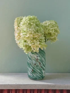 Splash Vase Roll Neck Small, green swirl fra Hay