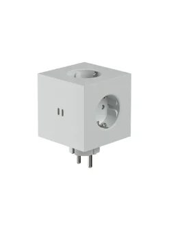 Square 2 Stikdåse med USB, sort fra Avolt