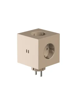 Square 2 Stikdåse med USB, sort fra Avolt