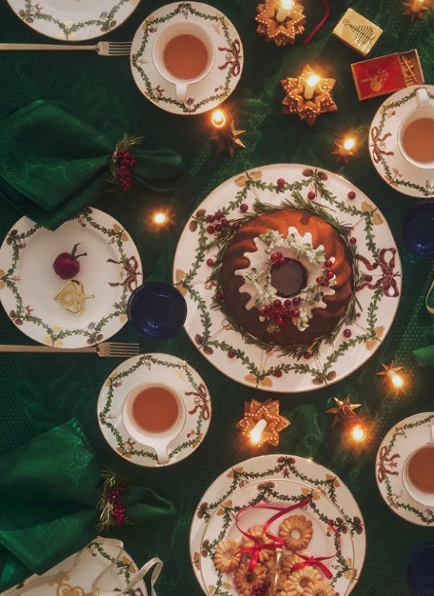 Stjerne Riflet Jul dug grøn fra Royal Copenhagen