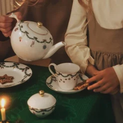 Stjerne Riflet Jul dug grøn fra Royal Copenhagen