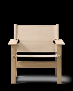 The Canvas Chair, røget eg sort canvas af Børge Mogensen