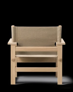 The Canvas Chair, røget eg sort canvas af Børge Mogensen