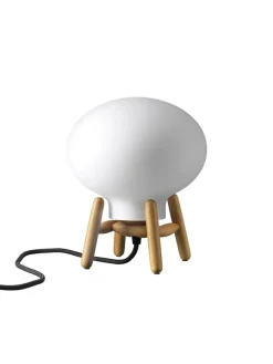 U6 Mini Hiti Bordlampe, opalt glas/eg fra FDB Møbler