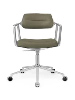 VIPP453 Swivel+ Chair m/hjul, bosco grøn læder fra Vipp