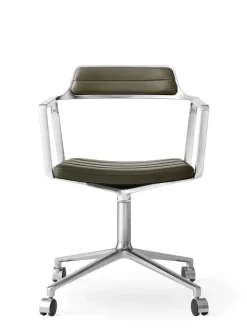 VIPP452 Swivel Chair m/hjul, sort læder fra Vipp