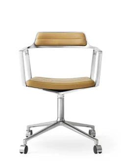 VIPP452 Swivel Chair m/hjul, sort læder fra Vipp