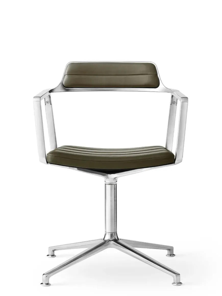 VIPP452 Swivel Chair m/sort stel, sort læder fra Vipp