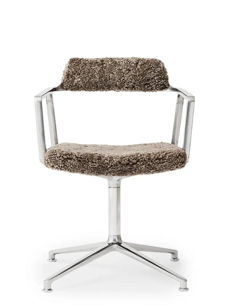 VIPP452 Swivel Chair m/sort stel, sort læder fra Vipp