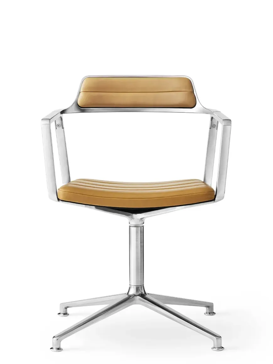 VIPP452 Swivel Chair m/sort stel, sort læder fra Vipp