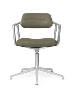 VIPP453 Swivel+ Chair m/sort stel, sort læder fra Vipp