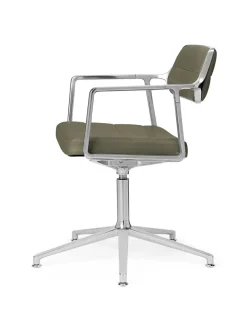 VIPP453 Swivel+ Chair m/sort stel, sort læder fra Vipp