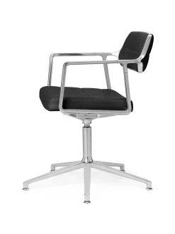 VIPP453 Swivel+ Chair, sort læder fra Vipp