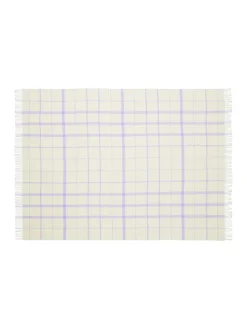 Warp & Weft Plaid, raw white/lilac fra Silkeborg Uldspinderi