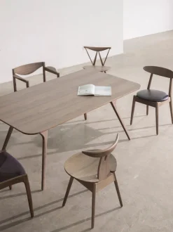 Wohlert Louisiana stol, valnød sort læder fra Stellar Works