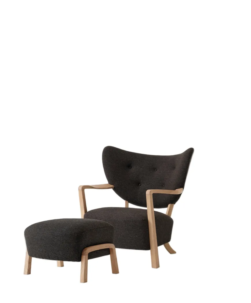 Wulff lænestol inkl. skammel, - Hallingdal 376 fra &Tradition