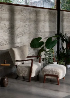 Wulff lænestol inkl. skammel - Sheepskin Honey fra &Tradition