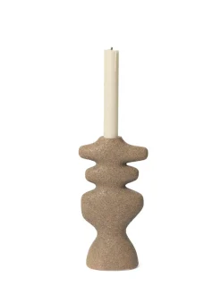 Yara Candle Holder Large, dark sand fra Ferm Living