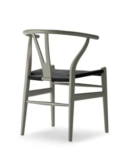 Y-stol CH24 Soft Anthracite Grey med sort flet af Hans J. Wegner
