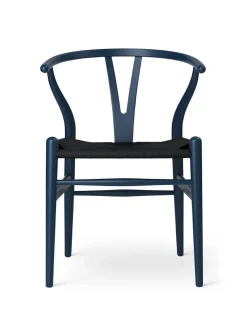Y-stol CH24 Soft Seaweed med sort flet af Hans J. Wegner