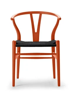 Y-stol CH24 Soft Seaweed med sort flet af Hans J. Wegner
